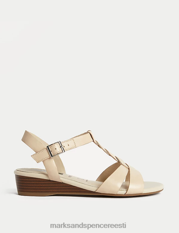 jalatsid ee Marks & Spencer naised laia istuvusega nahast sandaalid kivi NZTRN2766