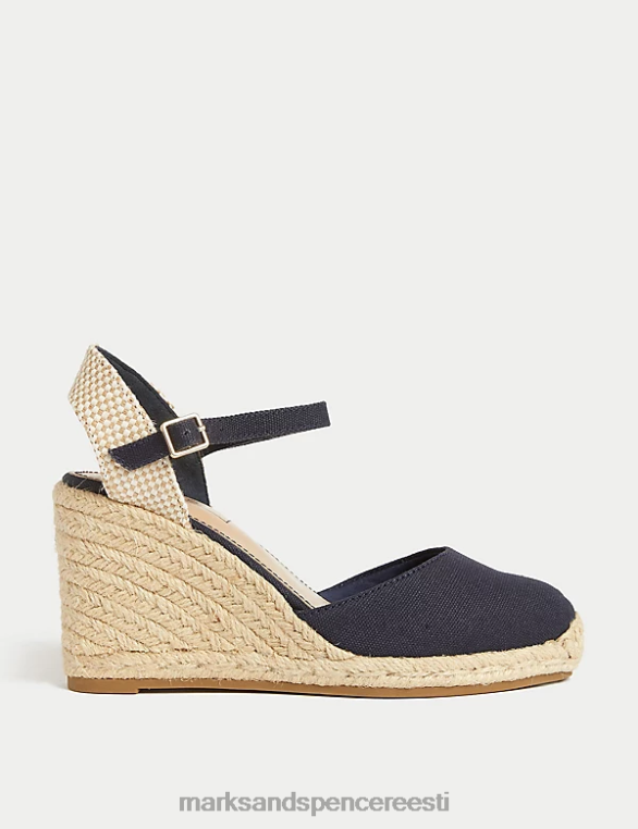 jalatsid ee Marks & Spencer naised pahkluu rihma kiilu espadrillid mereväe segu NZTRN2821