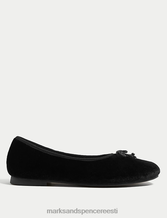 jalatsid ee Marks & Spencer naised sametist vibuga baleriini sussid must NZTRN3043