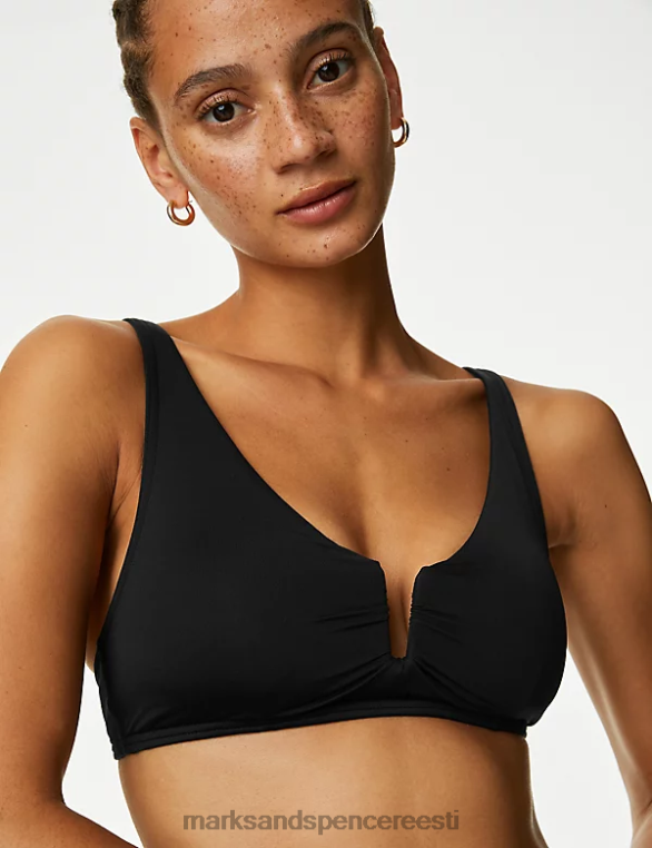 Riietus ee Marks & Spencer naised U-traadist v-kaelusega bikiinitops must NZTRN248