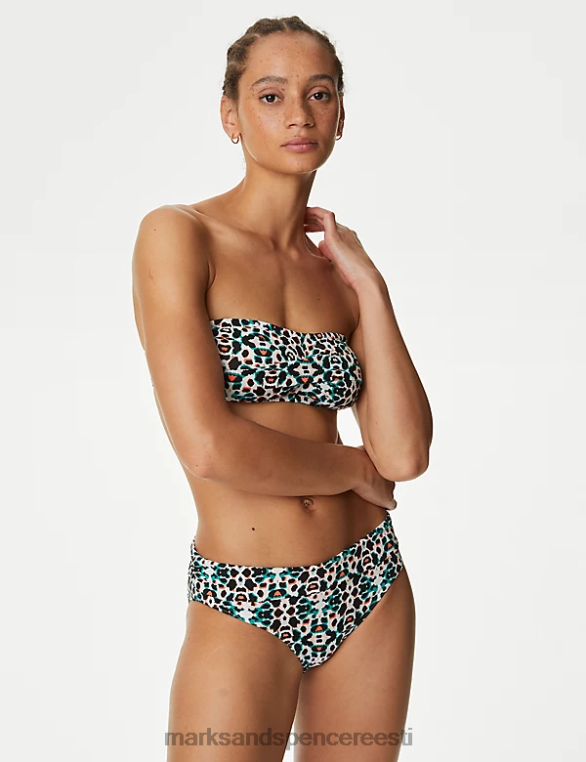 Riietus ee Marks & Spencer naised trükitud polsterdatud bandeau bikiinitops mitu NZTRN3387