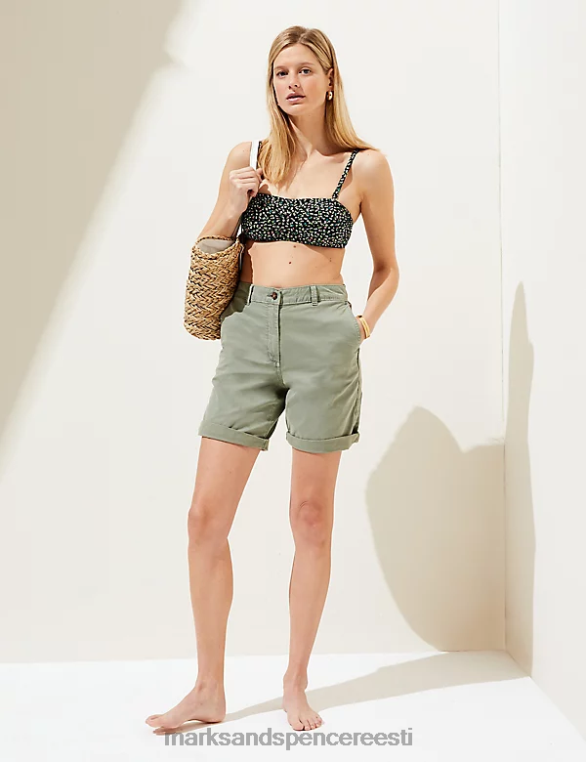 Riietus ee Marks & Spencer naised trükitud polsterdatud bandeau bikiinitops must segu NZTRN3090