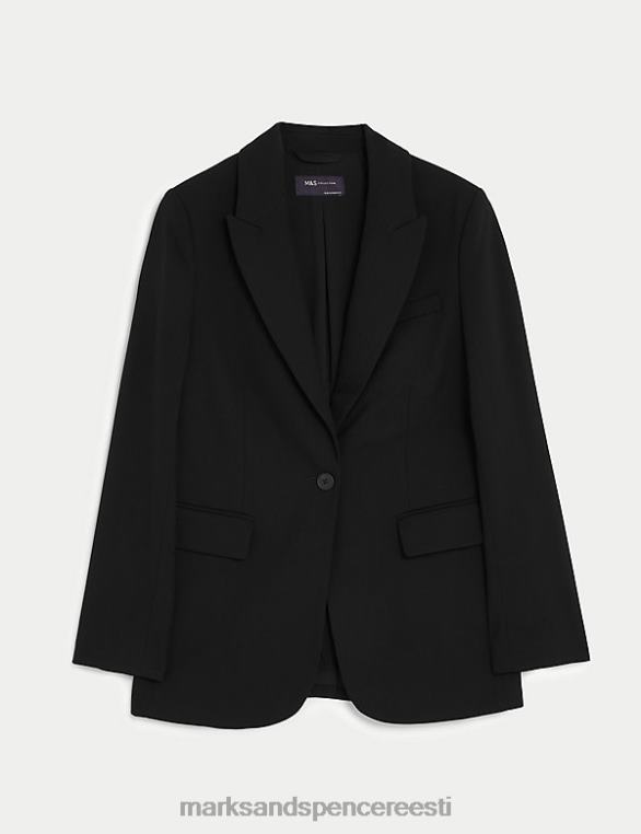 Riietus ee Marks & Spencer naised lõdvestunud ühe rinnaga bleiser must NZTRN438