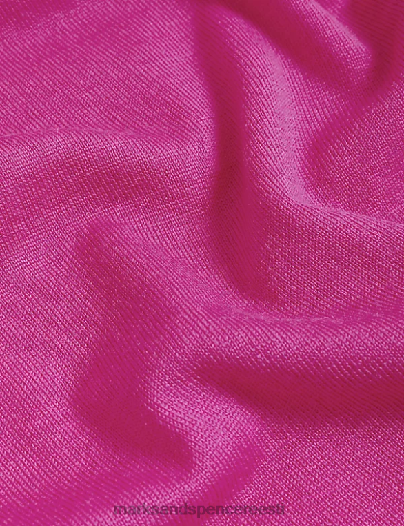 Riietus ee Marks & Spencer naised puhtast meriinovillast kaelusega kardigan cerise NZTRN1019