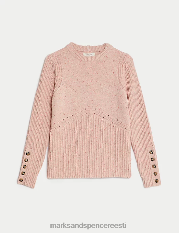 Riietus ee Marks & Spencer naised puuvillane villane džemper roosa segu NZTRN358