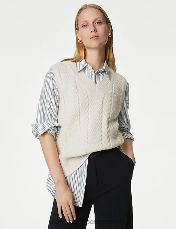 Riietus ee Marks & Spencer naised tross koo v-kaelusega kootud vest kerge loomulik NZTRN246