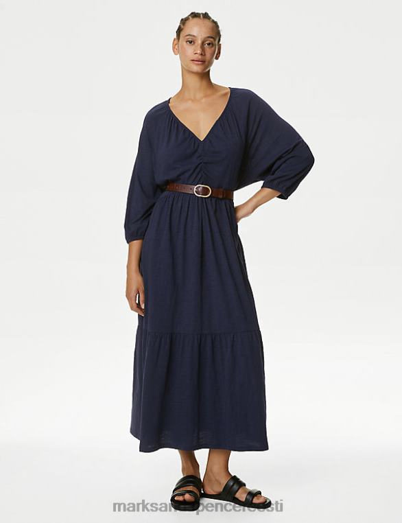 Riietus ee Marks & Spencer naised jersey V-kaelusega midi mitmetasandiline kleit merevägi NZTRN1361