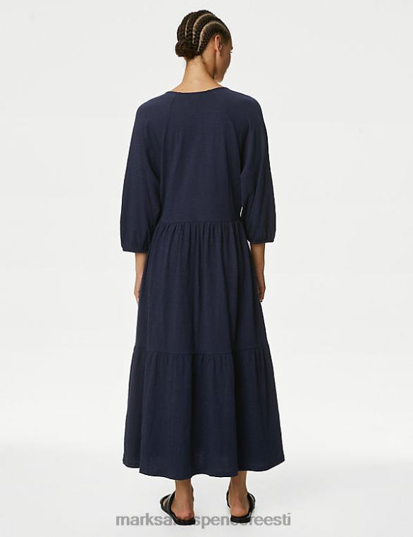 Riietus ee Marks & Spencer naised jersey V-kaelusega midi mitmetasandiline kleit merevägi NZTRN1361