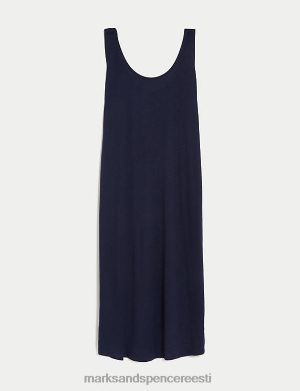 Riietus ee Marks & Spencer naised jersey ümarkaelusega põlvini libisemiskleit merevägi NZTRN2635