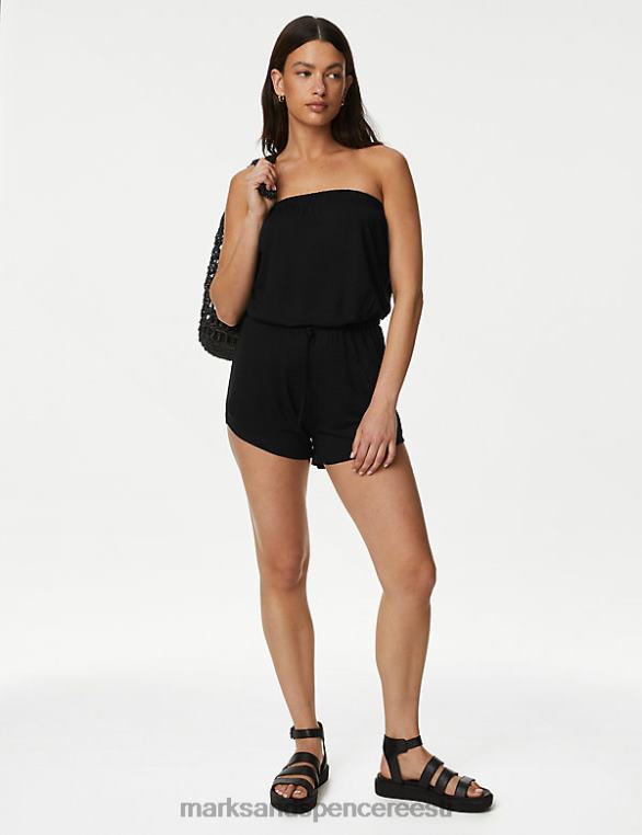 Riietus ee Marks & Spencer naised jersey pingutusnööriga varrukateta mängukostüüm must NZTRN556
