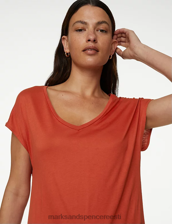 Riietus ee Marks & Spencer naised jersey v-kaelusega midi t-särk kleit vask NZTRN2344