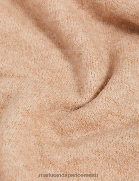 Riietus ee Marks & Spencer naised kootud kleit kaelusega kaamel NZTRN724