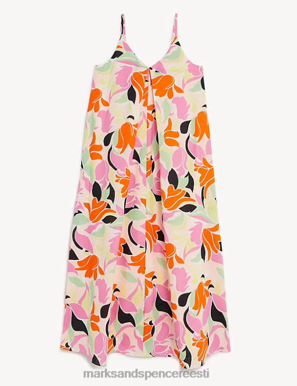 Riietus ee Marks & Spencer naised linane rikkaliku v-kaelusega midi slip kleit mitu NZTRN266