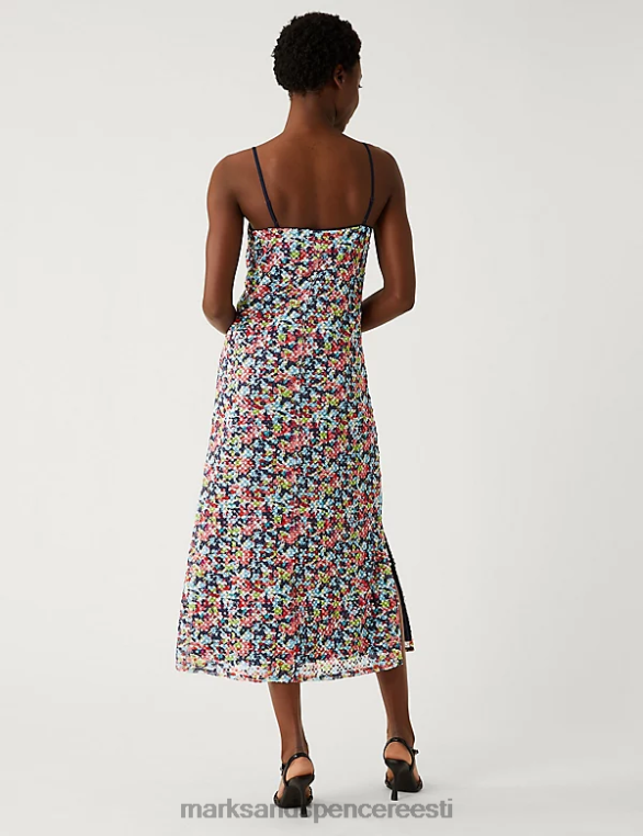 Riietus ee Marks & Spencer naised prinditud litritega midi slip kleit mitu NZTRN2010