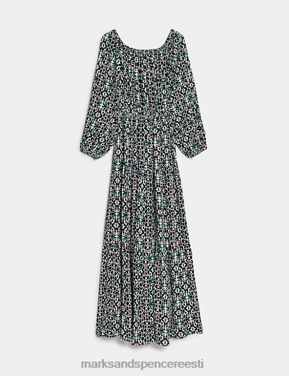 Riietus ee Marks & Spencer naised trükitud bardot midaxi kleit mitu NZTRN2616