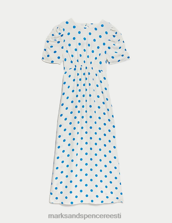 Riietus ee Marks & Spencer naised trükitud detailidega midi teekleit elevandiluu segu NZTRN220