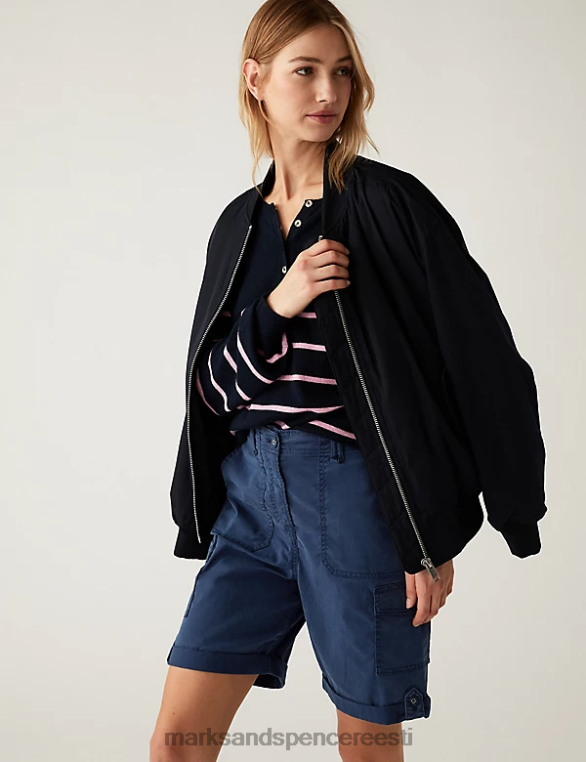 Riietus ee Marks & Spencer naised lyocell rich cargo tee värvitud lühikesed püksid merevägi NZTRN570