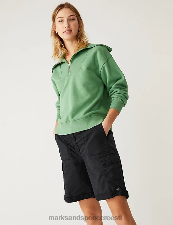 Riietus ee Marks & Spencer naised lyocell rich cargo tee värvitud lühikesed püksid must NZTRN955