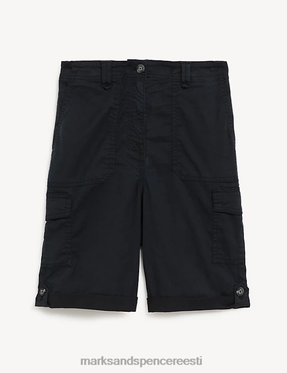 Riietus ee Marks & Spencer naised lyocell rich cargo tee värvitud lühikesed püksid must NZTRN955