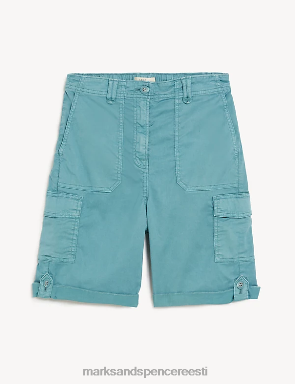 Riietus ee Marks & Spencer naised lyocell rich cargo tee värvitud lühikesed püksid sinine NZTRN959