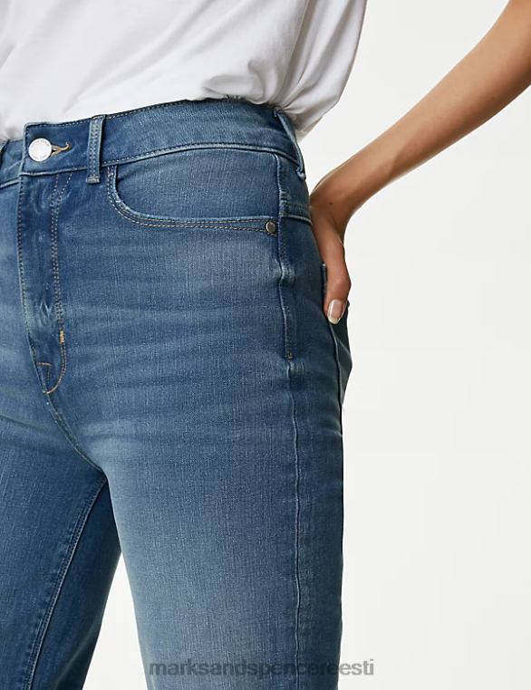 Riietus ee Marks & Spencer naised maagiliselt kujundavad teksapüksid bermudast keskmine indigo NZTRN1187