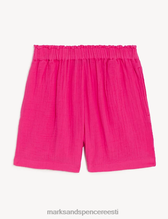 Riietus ee Marks & Spencer naised puhtast puuvillast lühikesed püksid fuksia NZTRN2638