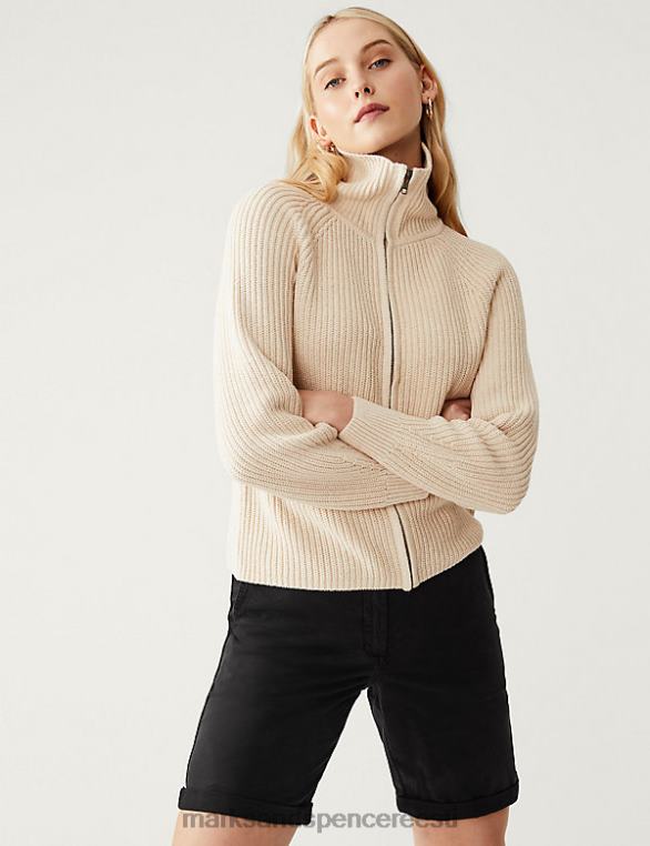 Riietus ee Marks & Spencer naised puuvillase teega värvitud chino lühikesed püksid must NZTRN2232
