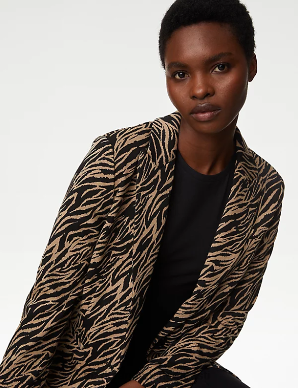 Riietus ee Marks & Spencer naised jersey loomamustriga bleiser pruun segu NZTRN843
