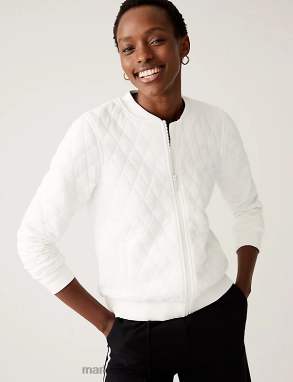 Riietus ee Marks & Spencer naised jersey tepitud pingevaba bomber jope elevandiluust NZTRN302