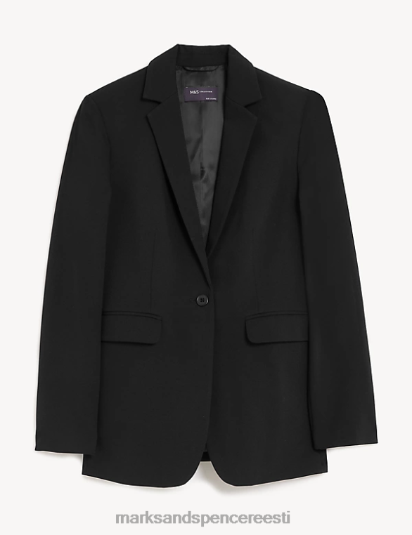 Riietus ee Marks & Spencer naised kohandatud ühe rinnaga bleiser must NZTRN768