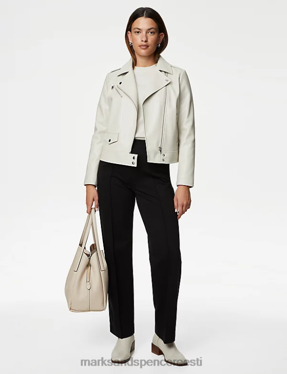 Riietus ee Marks & Spencer naised kunstnahast biker jope neutraalne NZTRN405