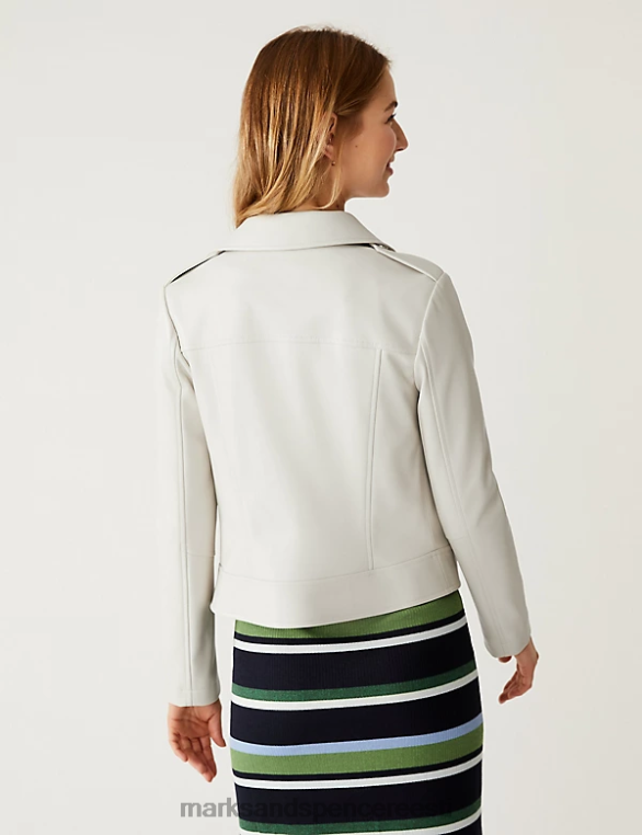 Riietus ee Marks & Spencer naised kunstnahast biker jope neutraalne NZTRN405