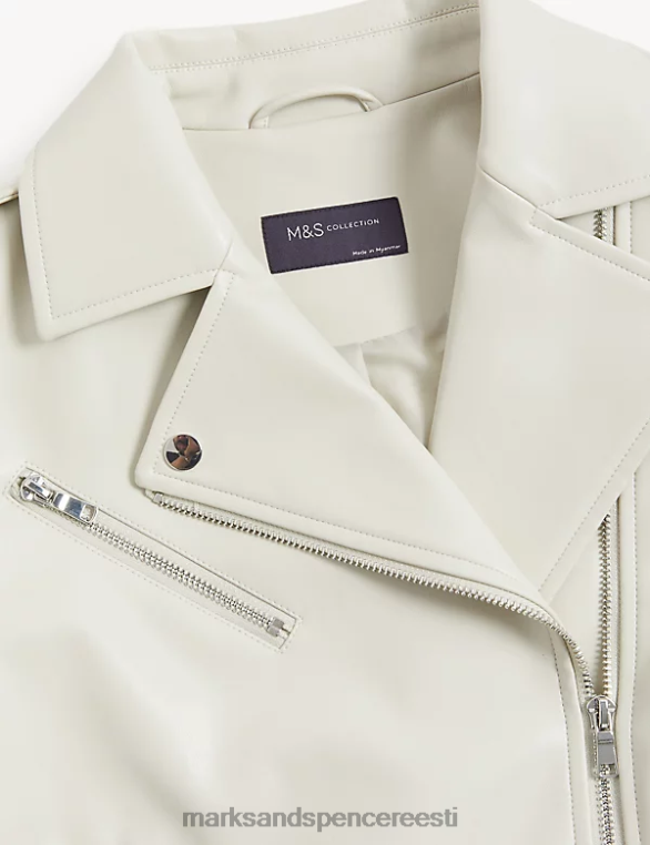 Riietus ee Marks & Spencer naised kunstnahast biker jope neutraalne NZTRN405