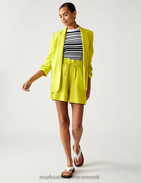 Riietus ee Marks & Spencer naised linasegust rusikas varrukatega bleiser limeaad NZTRN2681