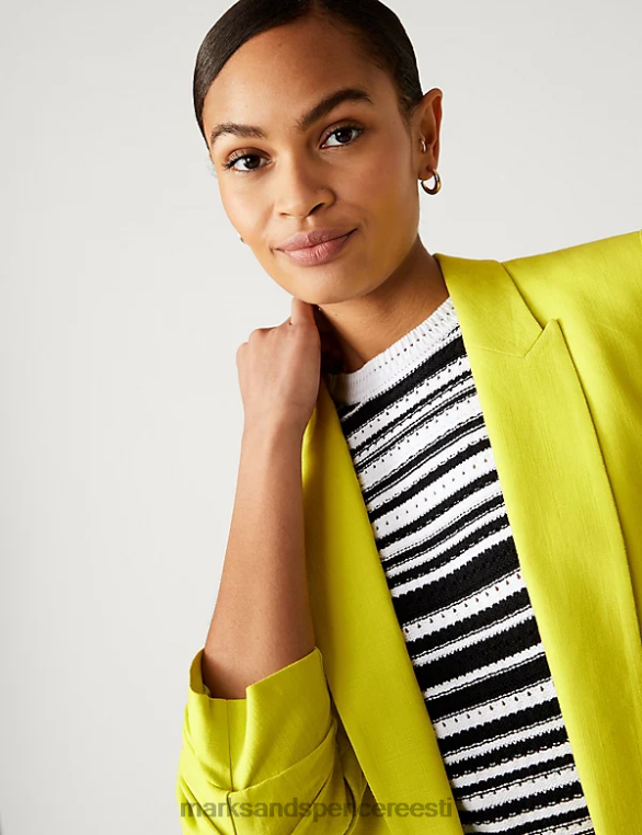 Riietus ee Marks & Spencer naised linasegust rusikas varrukatega bleiser limeaad NZTRN2681