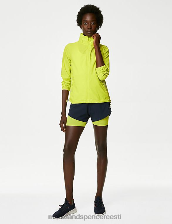 Riietus ee Marks & Spencer naised stormwear pakitav kapuutsiga jooksujope limeaad NZTRN791