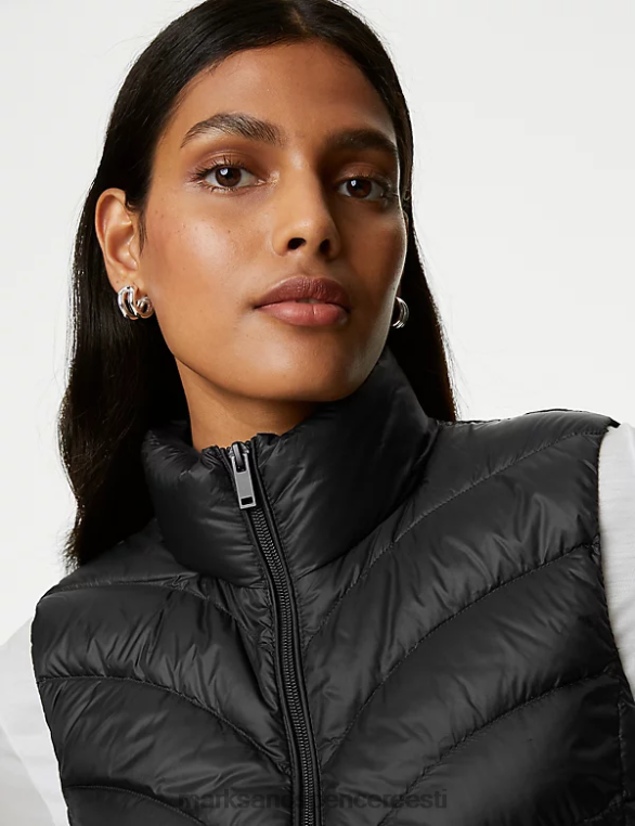 Riietus ee Marks & Spencer naised sulgedest ja udusulgedest pakendatud puhvriie must NZTRN2068