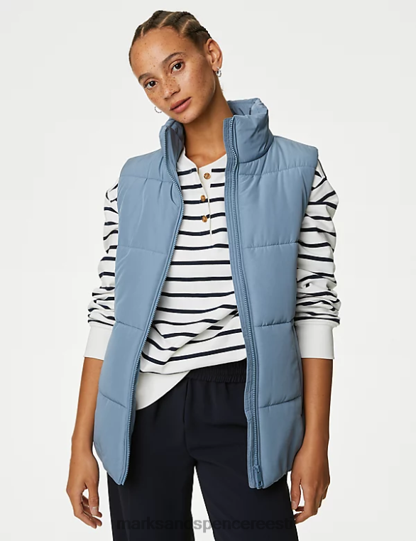 Riietus ee Marks & Spencer naised taaskasutatud termosoe puhvriie hall sinine NZTRN135