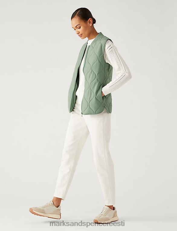 Riietus ee Marks & Spencer naised taaskasutatud termosoojus kerge tepitud vutt roheline NZTRN2356