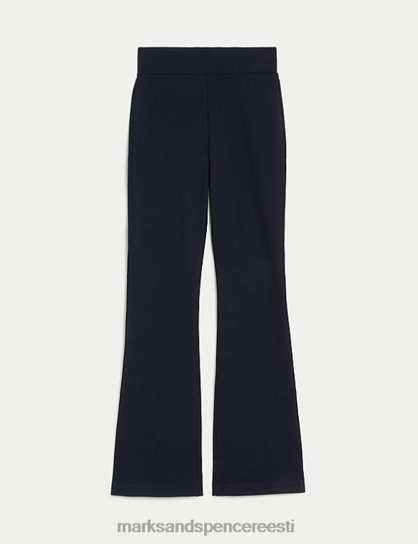 Riietus ee Marks & Spencer naised jersey elastse vöökohaga laienevad püksid kesköö merevägi NZTRN3333