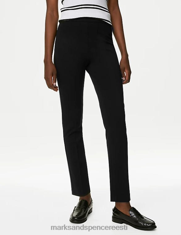 Riietus ee Marks & Spencer naised jersey slim fit pahkluu grazer püksid must NZTRN1924