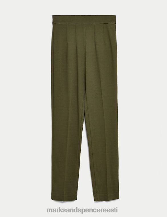 Riietus ee Marks & Spencer naised jersey slim fit pahkluu grazer püksid tume khaki NZTRN2248