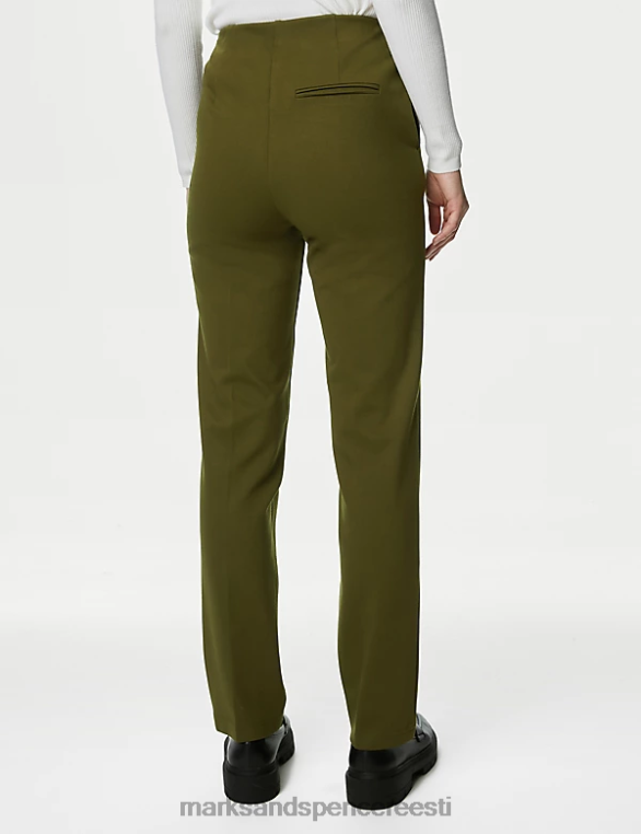 Riietus ee Marks & Spencer naised jersey toimsed sirge säärega püksid tume khaki NZTRN1992