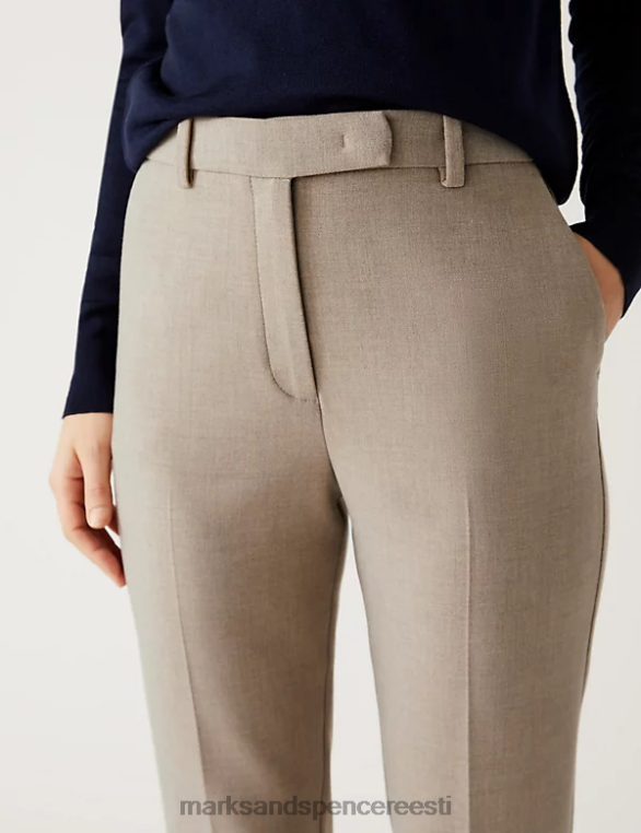 Riietus ee Marks & Spencer naised marl slim fit pahkluu grazer püksid kaamel NZTRN2591