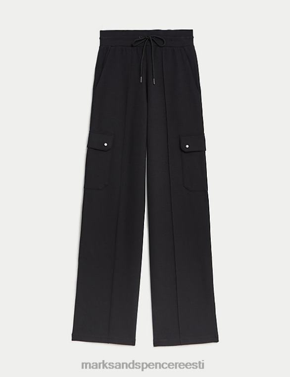Riietus ee Marks & Spencer naised ponte utility laia säärega püksid must NZTRN402