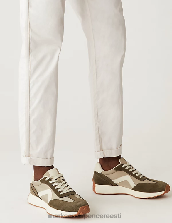 Riietus ee Marks & Spencer naised puuvillarikka teega värvitud slim fit chino pehme valge NZTRN2585