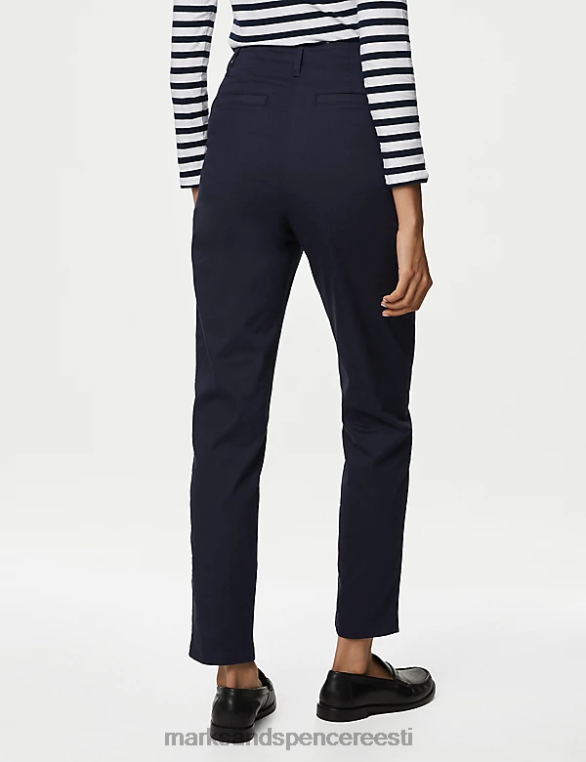 Riietus ee Marks & Spencer naised puuvillased jahedad ja mugavad slim fit chinos kesköö merevägi NZTRN2909