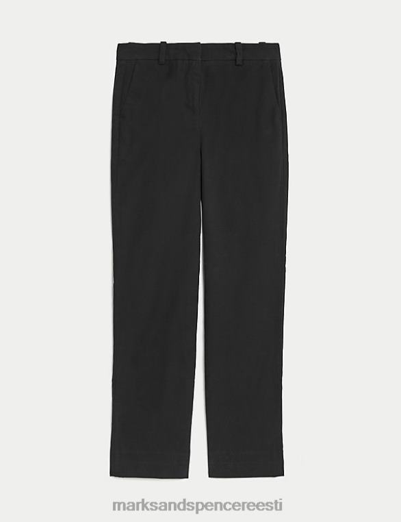 Riietus ee Marks & Spencer naised puuvillased sirge jalaga chinos must NZTRN775