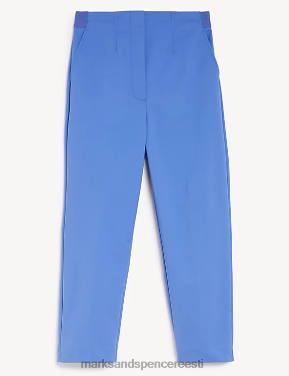 Riietus ee Marks & Spencer naised puuvillaseguga slim fit kärbitud püksid lupiin NZTRN2465