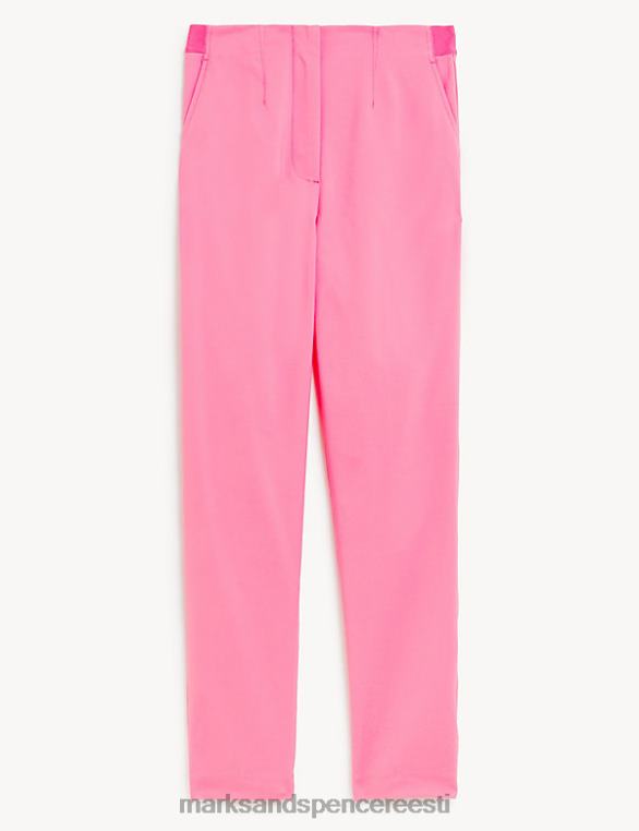 Riietus ee Marks & Spencer naised puuvillasegust slim fit pahkluu grazer püksid keskmine roosa NZTRN2425